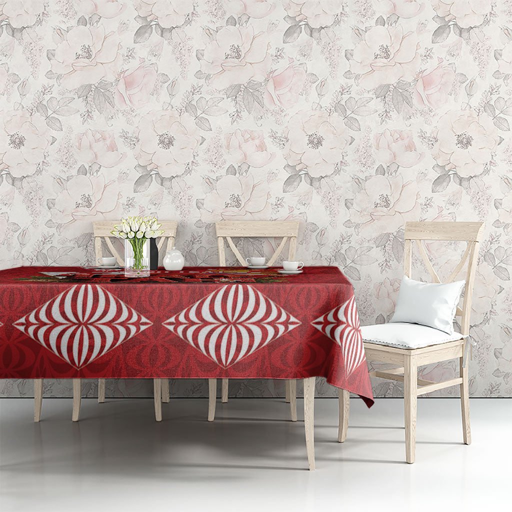Tonga Rugby Custom Tablecloth 2026 Go Ikale Tahi Ngatu Pattern LT14 - Polynesian Pride
