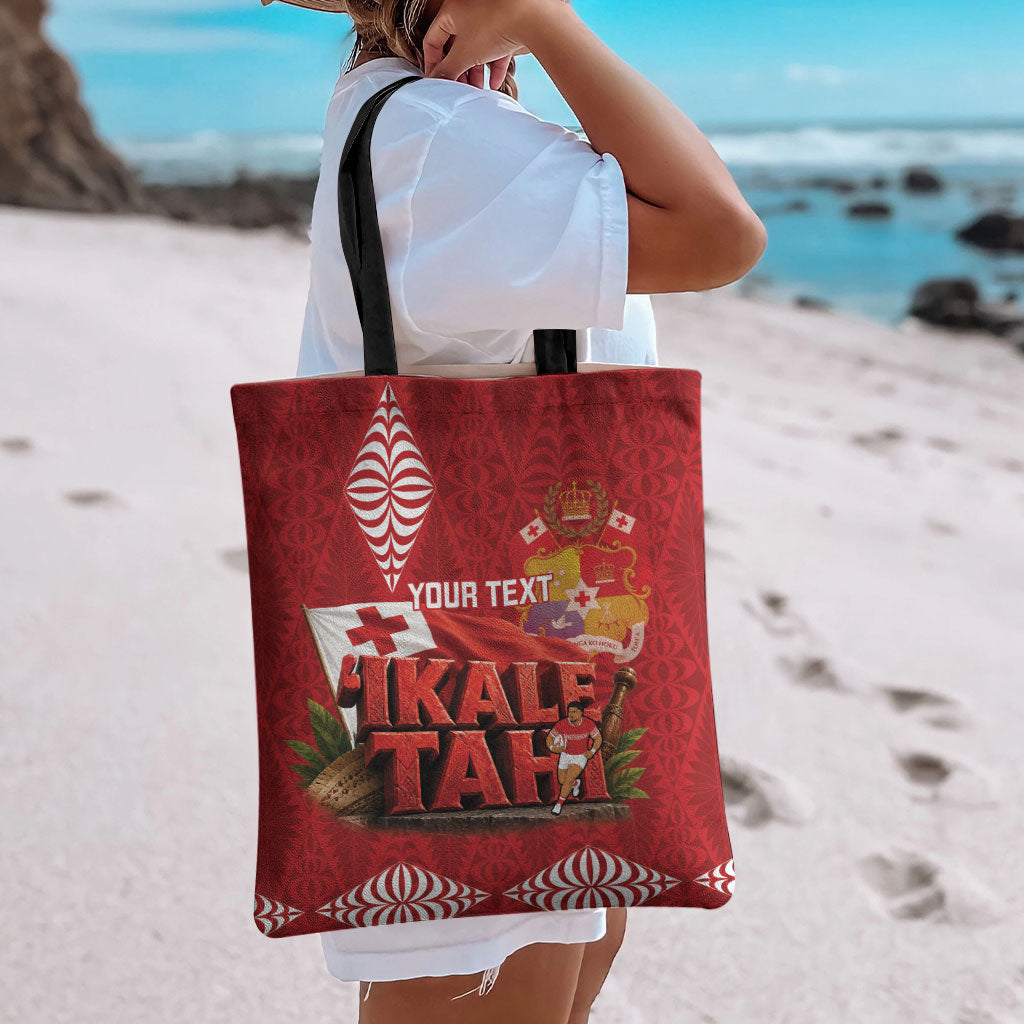 Tonga Rugby Custom Tote Bag 2026 Go Ikale Tahi Ngatu Pattern LT14 - Polynesian Pride