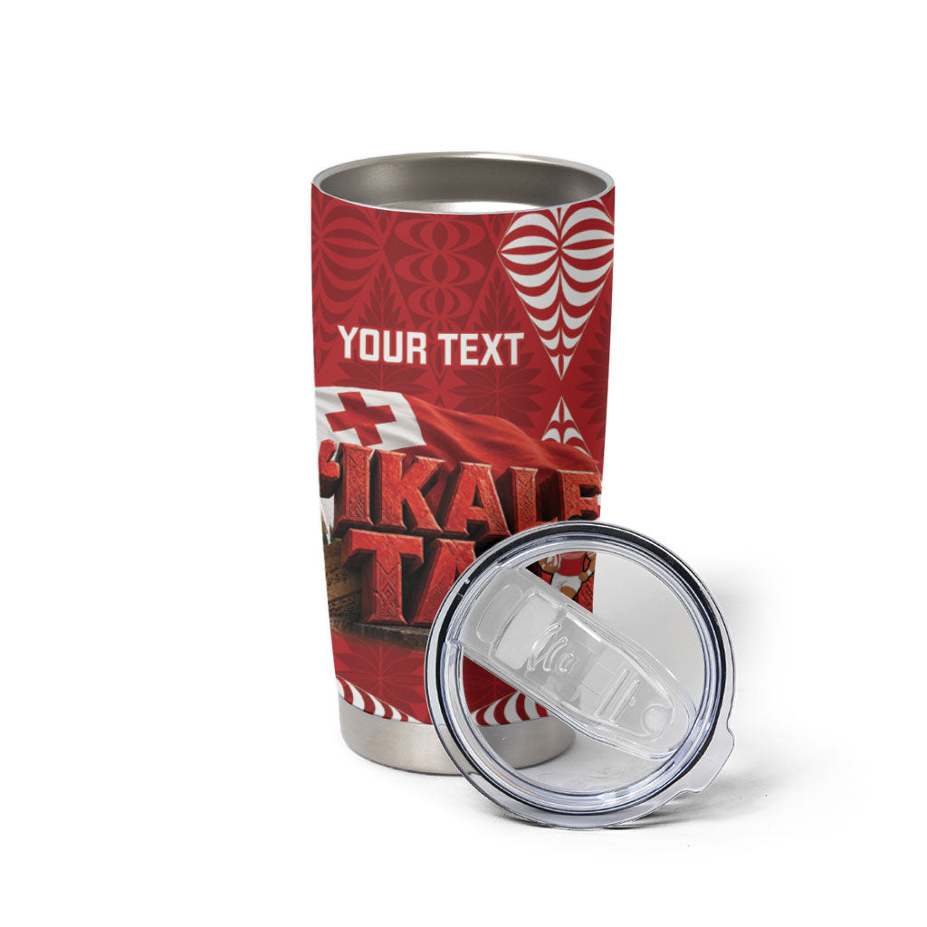 Tonga Rugby Custom Tumbler Cup 2026 Go Ikale Tahi Ngatu Pattern LT14 - Polynesian Pride