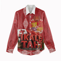 Tonga Rugby Custom Women Casual Shirt 2026 Go Ikale Tahi Ngatu Pattern LT14 - Polynesian Pride