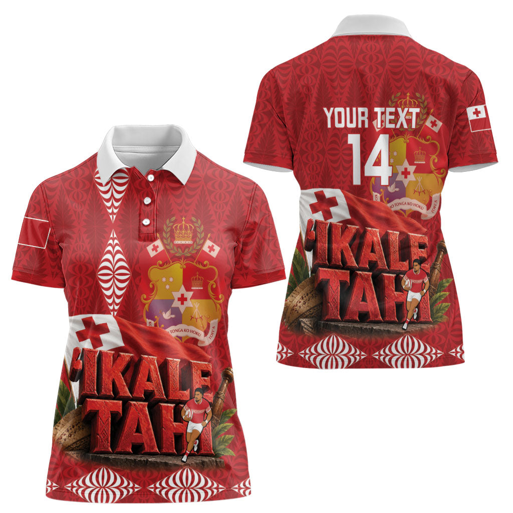 Tonga Rugby Custom Women Polo Shirt 2026 Go Ikale Tahi Ngatu Pattern LT14 - Polynesian Pride