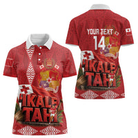 Tonga Rugby Custom Women Polo Shirt 2026 Go Ikale Tahi Ngatu Pattern LT14 - Polynesian Pride