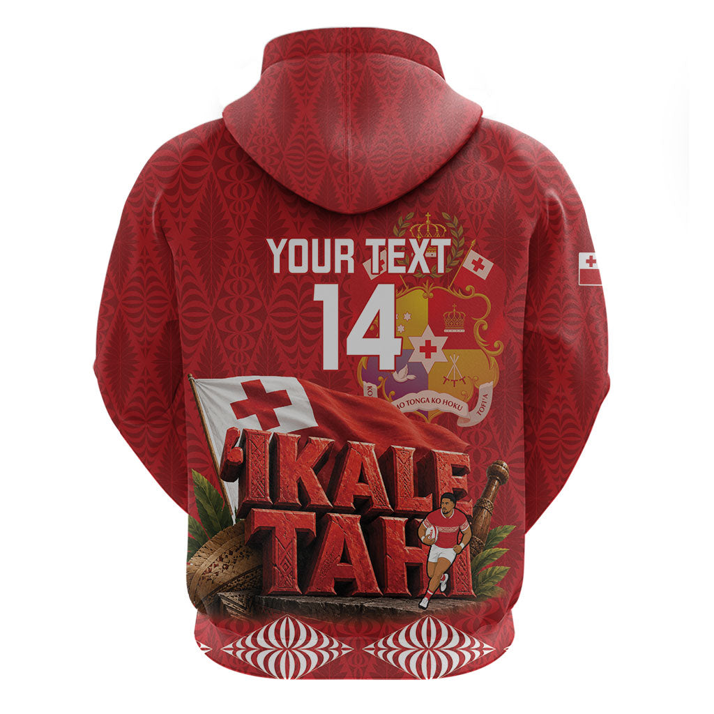 Tonga Rugby Custom Zip Hoodie 2026 Go Ikale Tahi Ngatu Pattern LT14 - Polynesian Pride