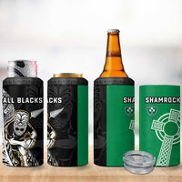 New Zealand and Ireland Rugby 4 in 1 Can Cooler Tumbler All Black Maori Mix Shamrocks LT14 - Polynesian Pride