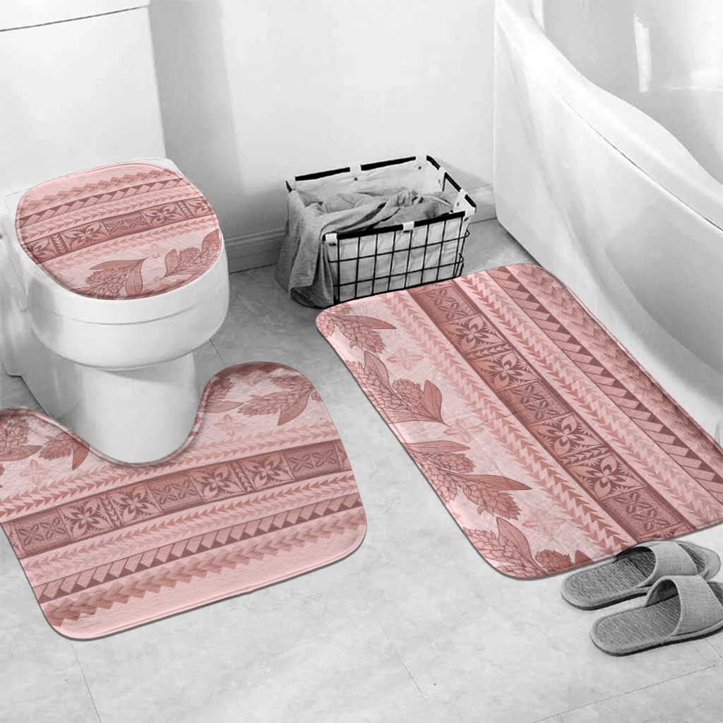 Pastel Pink Samoa Siapo Teuila Flowers Bathroom Set - Polynesian Pride