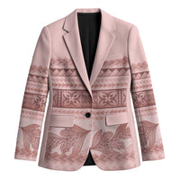 Pastel Pink Samoa Siapo Teuila Flowers Blazer LT14 Unisex Pastel Pink - Polynesian Pride
