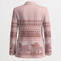 Pastel Pink Samoa Siapo Teuila Flowers Blazer LT14 - Polynesian Pride