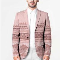 Pastel Pink Samoa Siapo Teuila Flowers Blazer LT14 - Polynesian Pride