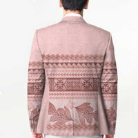 Pastel Pink Samoa Siapo Teuila Flowers Blazer LT14 - Polynesian Pride