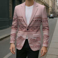 Pastel Pink Samoa Siapo Teuila Flowers Blazer LT14 - Polynesian Pride