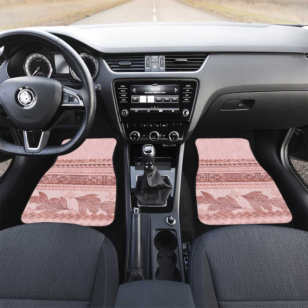 Pastel Pink Samoa Siapo Teuila Flowers Car Mats - Polynesian Pride