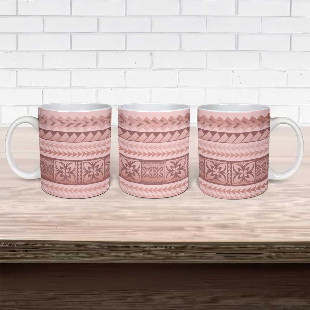 Pastel Pink Samoa Siapo Teuila Flowers Ceramic Mug - Polynesian Pride