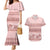 Pastel Pink Samoa Siapo Teuila Flowers Couples Matching Mermaid Dress and Hawaiian Shirt - Polynesian Pride