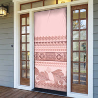 Pastel Pink Samoa Siapo Teuila Flowers Door Cover - Polynesian Pride