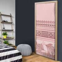 Pastel Pink Samoa Siapo Teuila Flowers Door Cover - Polynesian Pride