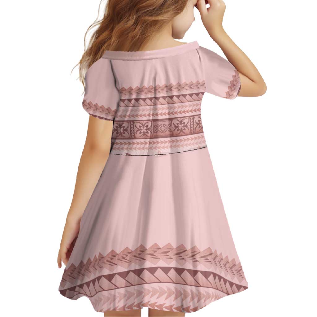 Pastel Pink Samoa Siapo Teuila Flowers Family Matching Mermaid Dress and Hawaiian Shirt - Polynesian Pride