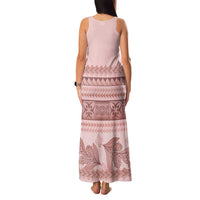 Pastel Pink Samoa Siapo Teuila Flowers Family Matching Tank Maxi Dress and Hawaiian Shirt - Polynesian Pride