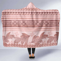 Pastel Pink Samoa Siapo Teuila Flowers Hooded Blanket - Polynesian Pride