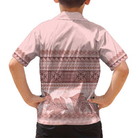 Pastel Pink Samoa Siapo Teuila Flowers Kid Hawaiian Shirt - Polynesian Pride