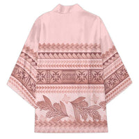 Pastel Pink Samoa Siapo Teuila Flowers Kimono - Polynesian Pride