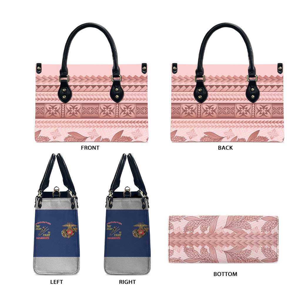 Pastel Pink Samoa Siapo Teuila Flowers Leather Bag - Polynesian Pride