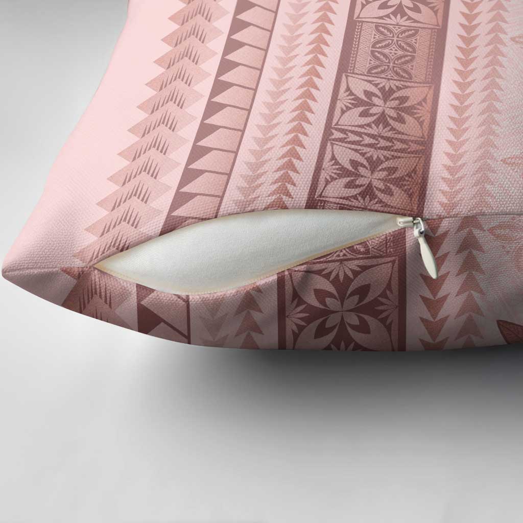 Pastel Pink Samoa Siapo Teuila Flowers Pillow Cover - Polynesian Pride