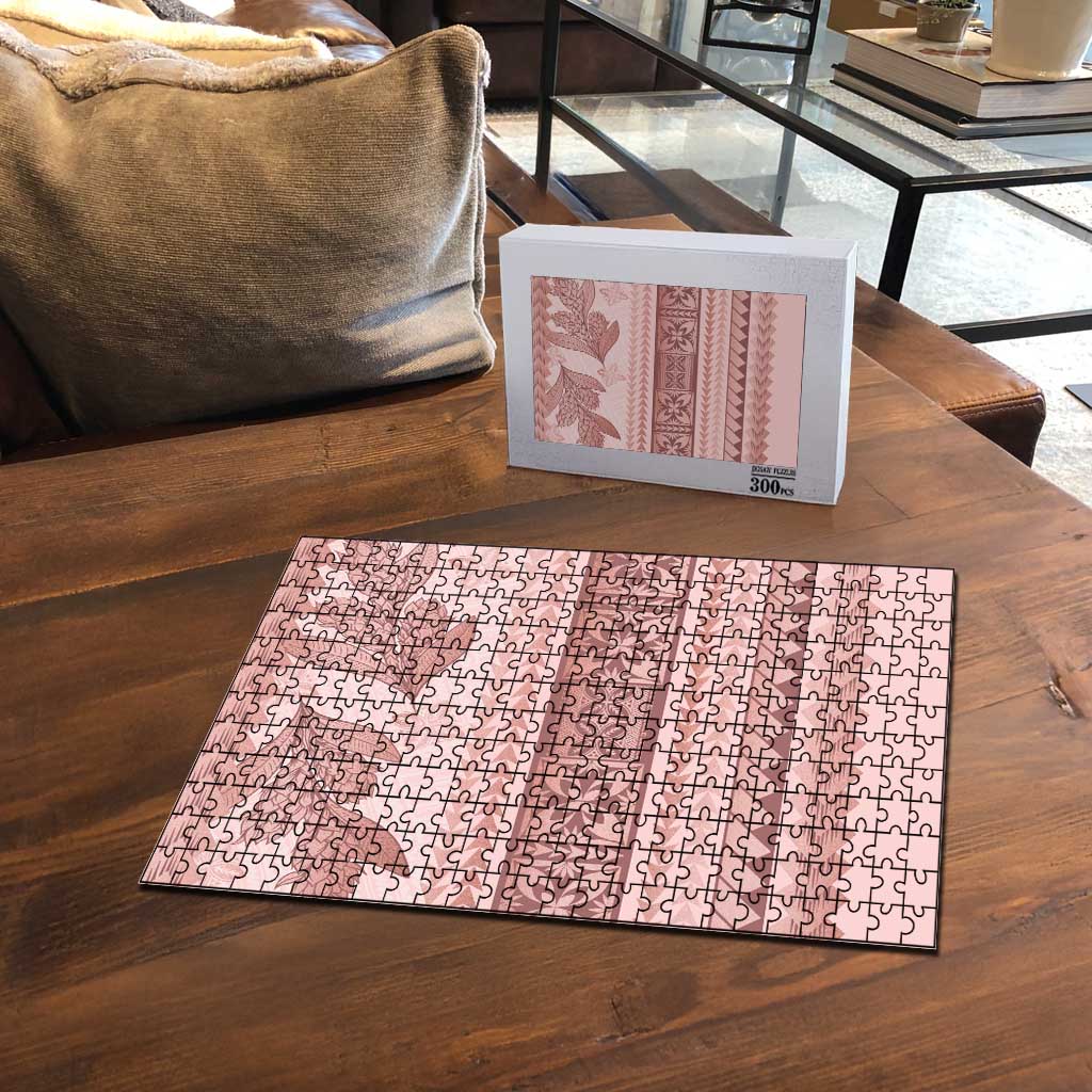 Pastel Pink Samoa Siapo Teuila Flowers Puzzle - Polynesian Pride