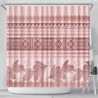 Pastel Pink Samoa Siapo Teuila Flowers Shower Curtain - Polynesian Pride