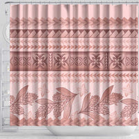 Pastel Pink Samoa Siapo Teuila Flowers Shower Curtain - Polynesian Pride