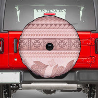 Pastel Pink Samoa Siapo Teuila Flowers Spare Tire Cover - Polynesian Pride