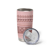Pastel Pink Samoa Siapo Teuila Flowers Tumbler Cup - Polynesian Pride