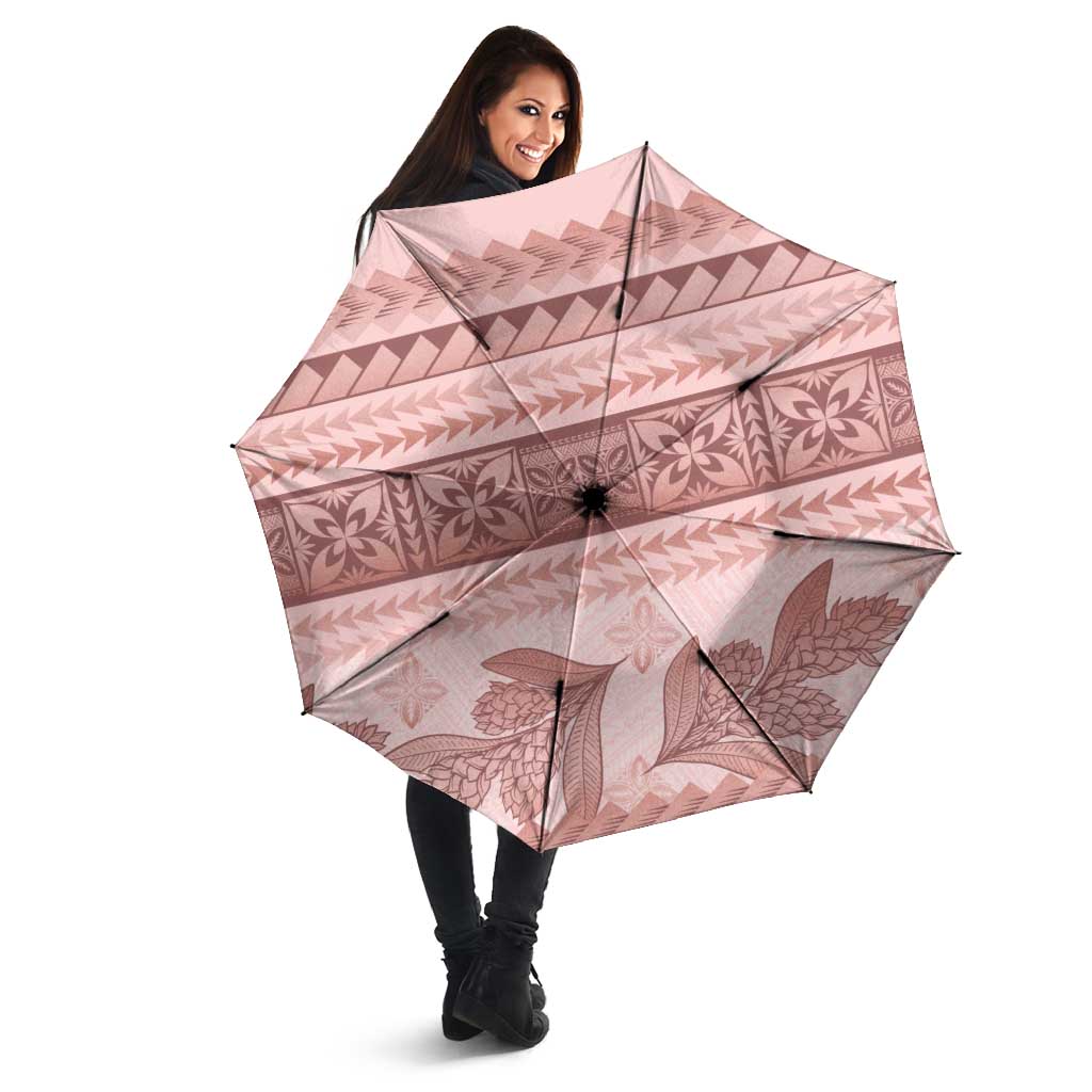 Pastel Pink Samoa Siapo Teuila Flowers Umbrella - Polynesian Pride