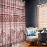 Pastel Pink Samoa Siapo Teuila Flowers Window Curtain LT14 - Polynesian Pride