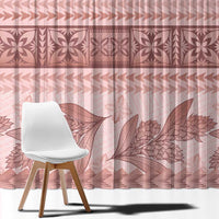 Pastel Pink Samoa Siapo Teuila Flowers Window Curtain LT14 - Polynesian Pride