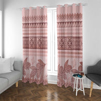 Pastel Pink Samoa Siapo Teuila Flowers Window Curtain LT14 With Grommets Pastel Pink - Polynesian Pride