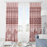 Pastel Pink Samoa Siapo Teuila Flowers Window Curtain LT14 - Polynesian Pride