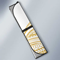 Polynesia White Sunday Auto Sun Shade Plumeria Polynesian Tribal Gold Color - Polynesian Pride