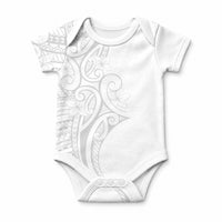 Polynesia White Sunday Baby Onesie Plumeria Polynesian Tribal Grey Color