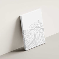 Polynesia White Sunday Canvas Wall Art Plumeria Polynesian Tribal Grey Color - Polynesian Pride