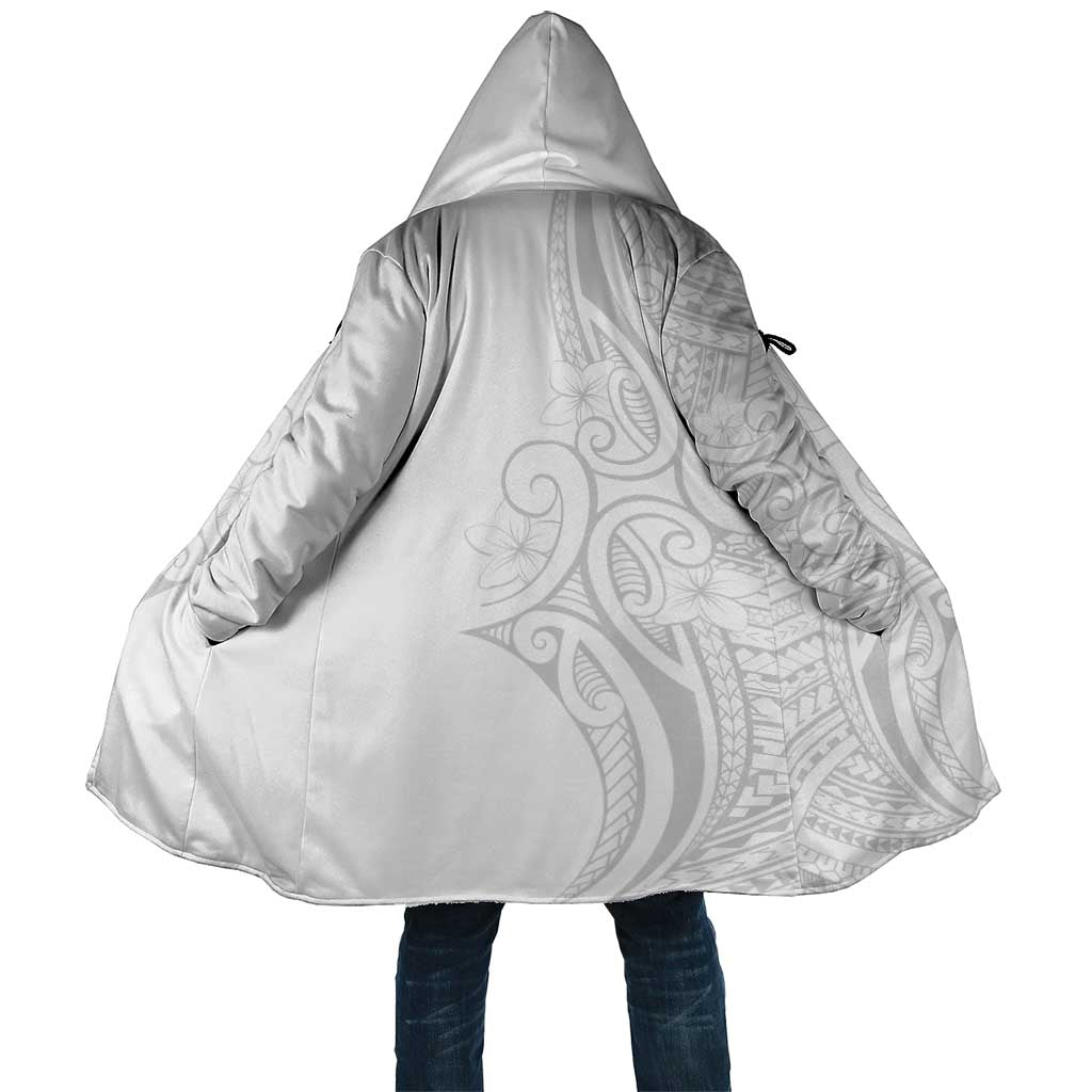 Polynesia White Sunday Cloak Plumeria Polynesian Tribal Grey Color - Polynesian Pride