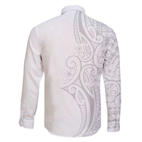 Polynesia White Sunday Family Matching Short Sleeve Bodycon Dress and Hawaiian Shirt Plumeria Polynesian Tribal Grey Color - Polynesian Pride