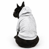 Polynesia White Sunday Pet Hoodie Plumeria Polynesian Tribal Grey Color