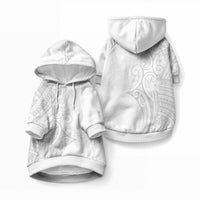 Polynesia White Sunday Pet Hoodie Plumeria Polynesian Tribal Grey Color