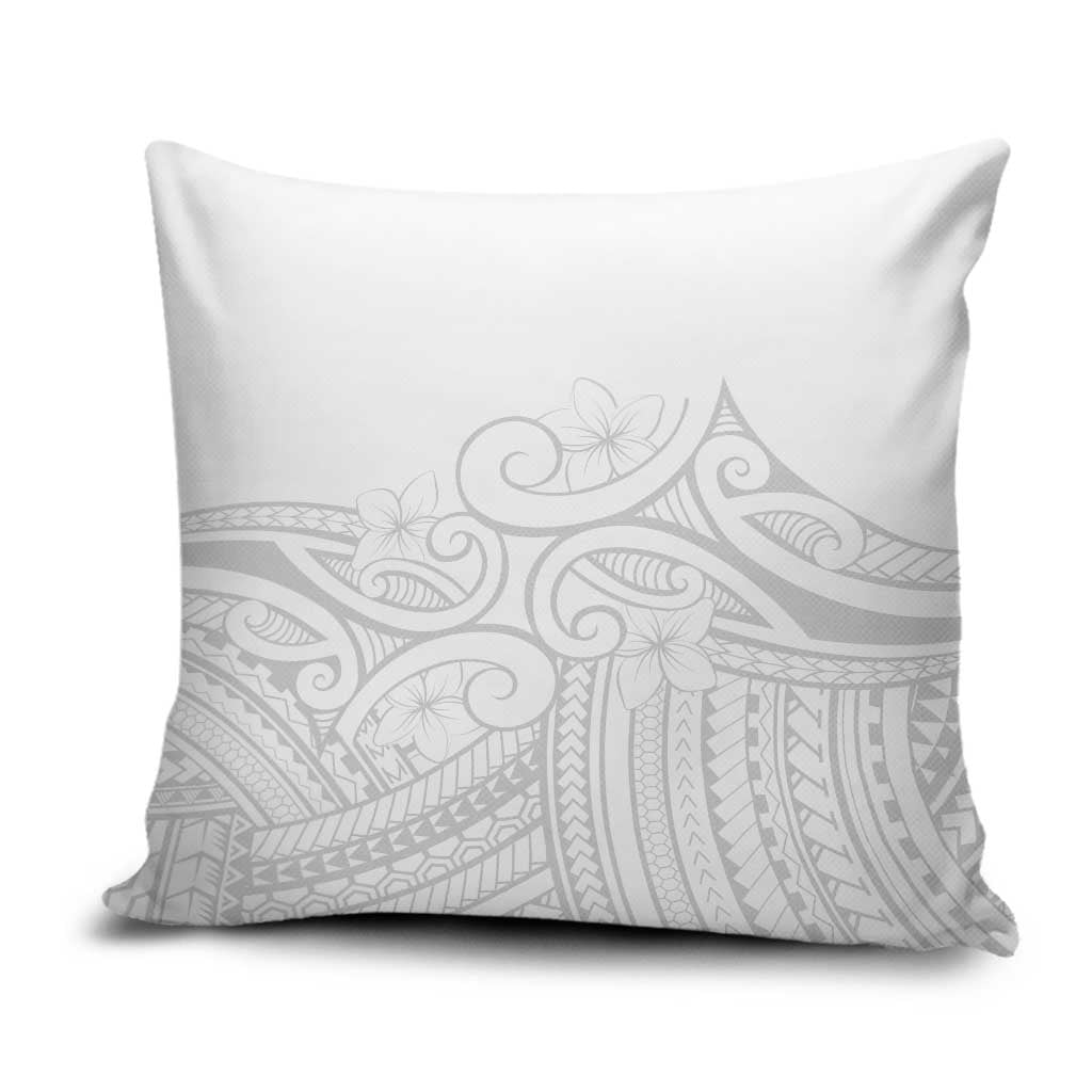 Polynesia White Sunday Pillow Cover Plumeria Polynesian Tribal Grey Color - Polynesian Pride