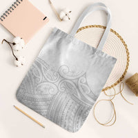 Polynesia White Sunday Tote Bag Plumeria Polynesian Tribal Grey Color - Polynesian Pride
