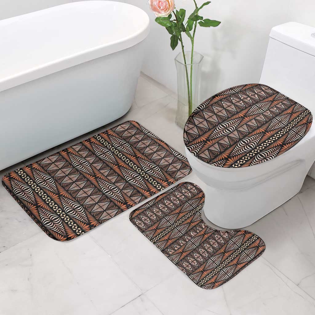 Malo e lelei Tonga Bathroom Set Tongan Ngatu Vintage Brown - Polynesian Pride