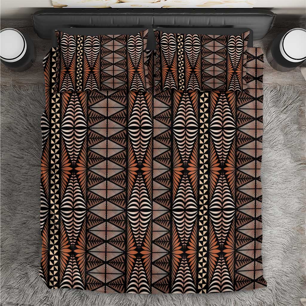 Malo e lelei Tonga Bedding Set Tongan Ngatu Vintage Brown - Polynesian Pride