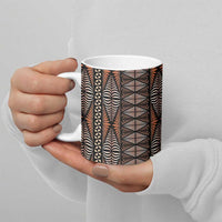 Malo e lelei Tonga Ceramic Mug Tongan Ngatu Vintage Brown - Polynesian Pride