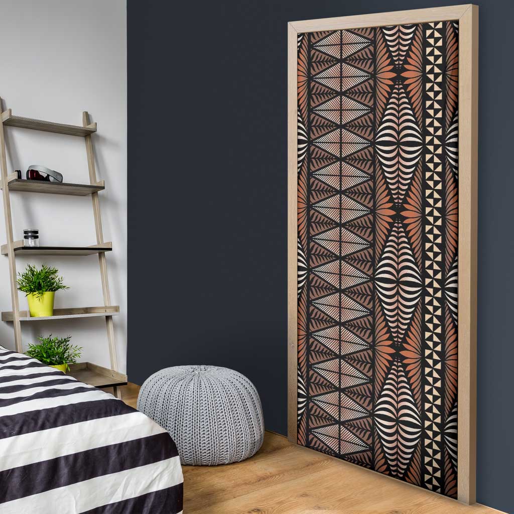 Malo e lelei Tonga Door Cover Tongan Ngatu Vintage Brown - Polynesian Pride