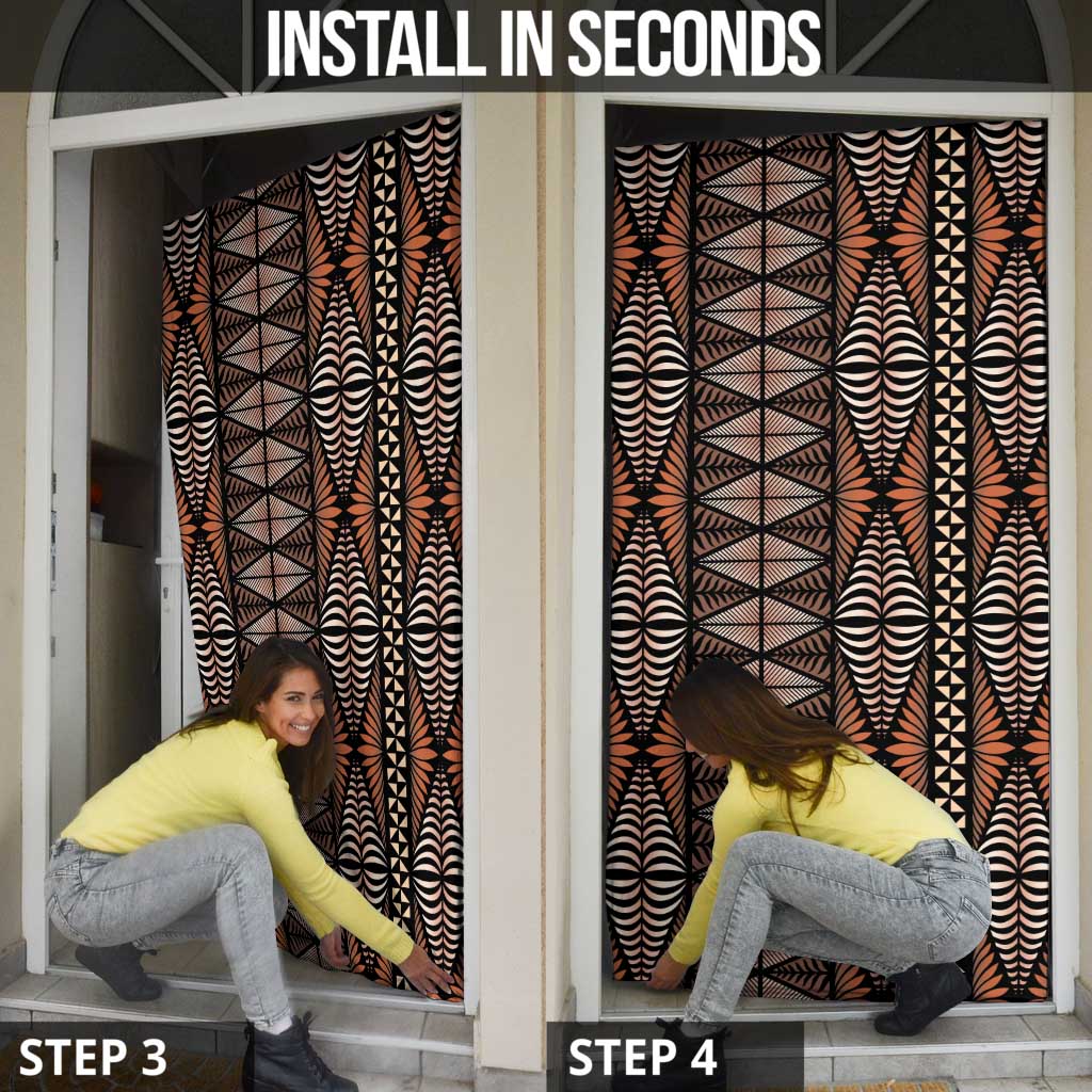 Malo e lelei Tonga Door Cover Tongan Ngatu Vintage Brown - Polynesian Pride